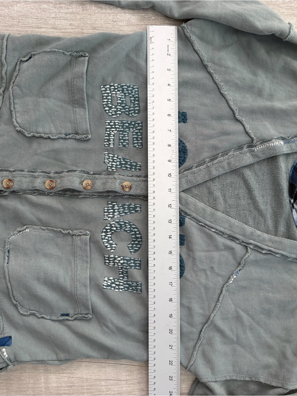 Anthropologie Pilcro Long Beach Button Front Cardigan Gray Medium Like New - Picture 13 of 13